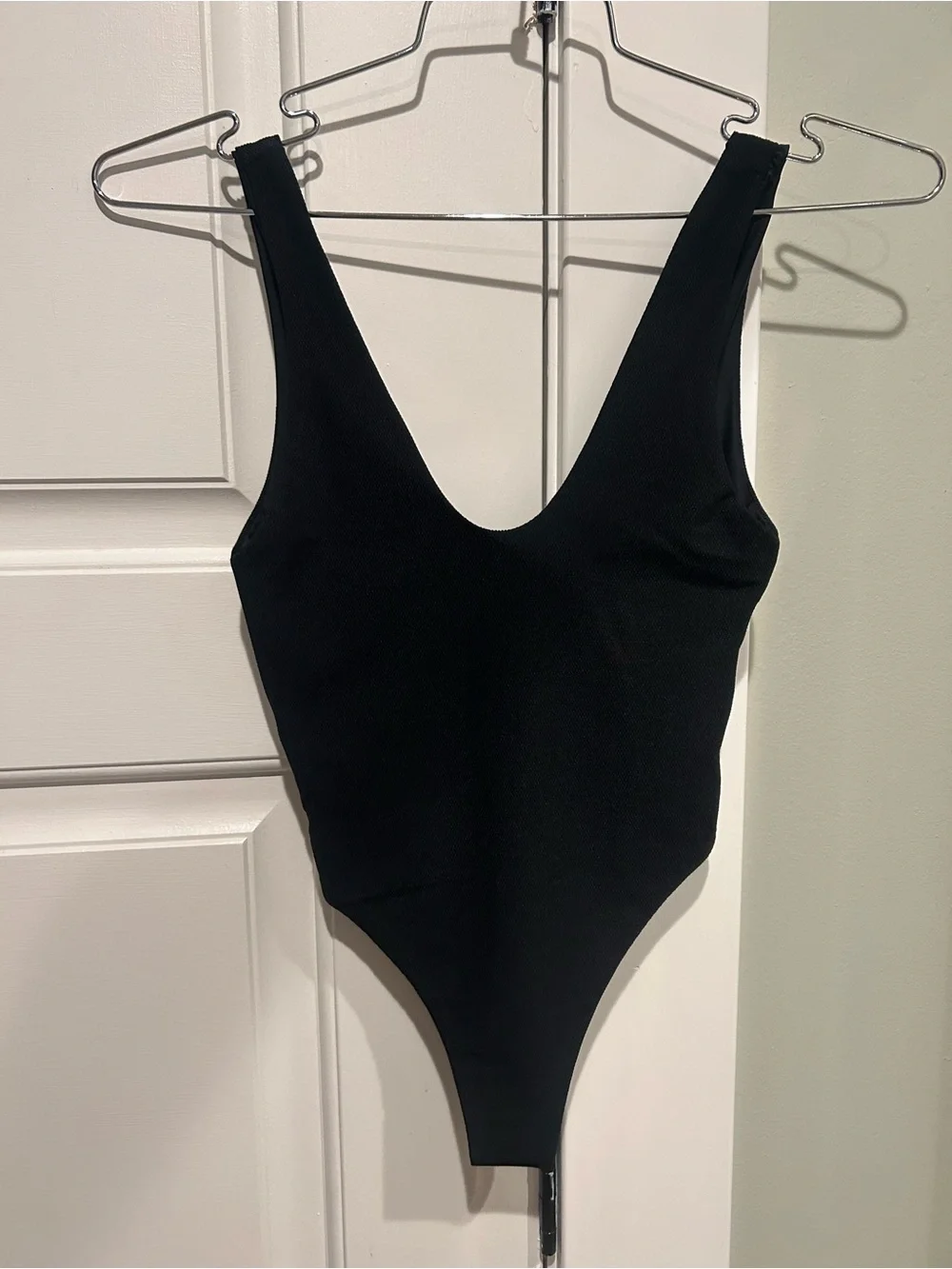 Black Scoop Neck Women’s One-Piece Swimsuit